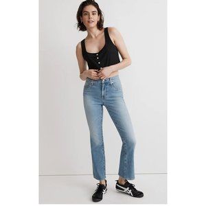 Madewell $138 Petite Kick Out Crop Jeans Carey Wash Size 26P NL777